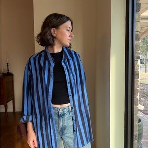 Aerie Blue Striped Shirt